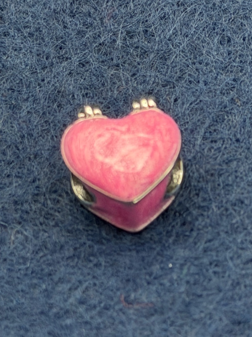 Pink and Silver Heart Charm for Women Fits Pandora